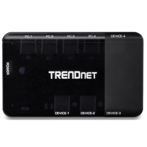 TRENDnet TK-U404 Computer Sharing Switch, 4-Port USB, USB powered, Windows and Mac